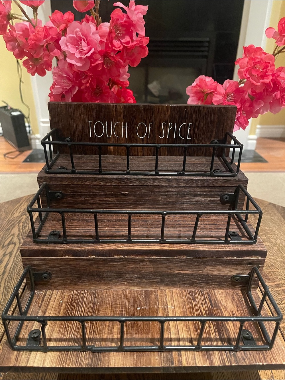 Rae Dunn Wooden 3-Tier Spice Rack Organizer - Dark Brown